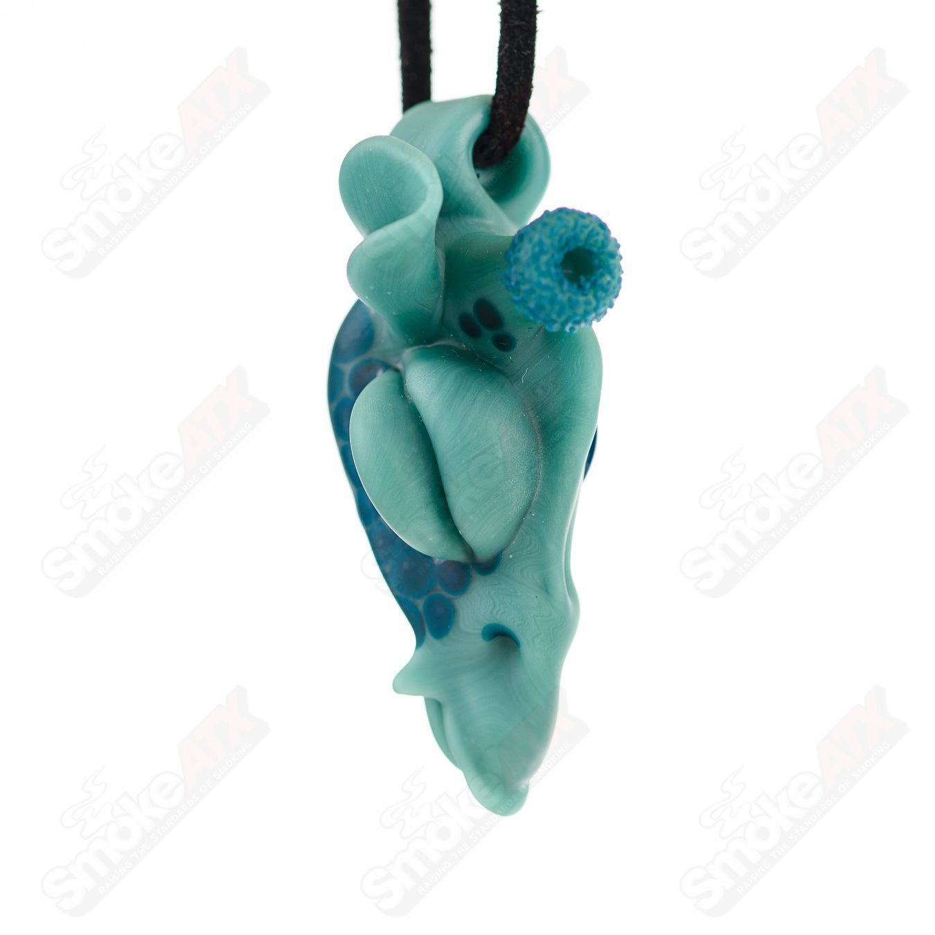 Giraffe Pendant Robertson Glass Aqua and Peacock - Smoke ATX