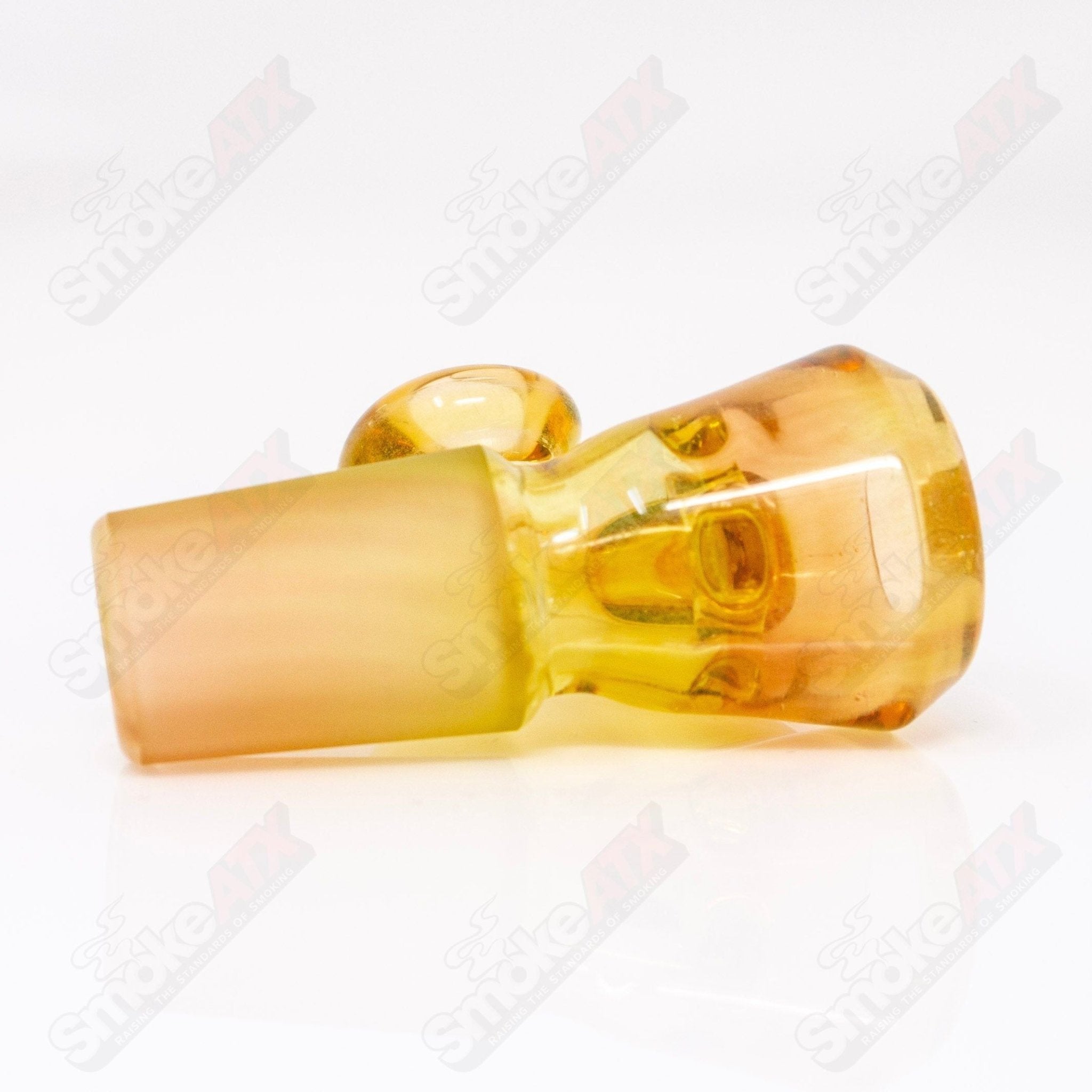 Iced Citrine Black T Glass 18mm Fully Worked Slide UV - Smoke ATX