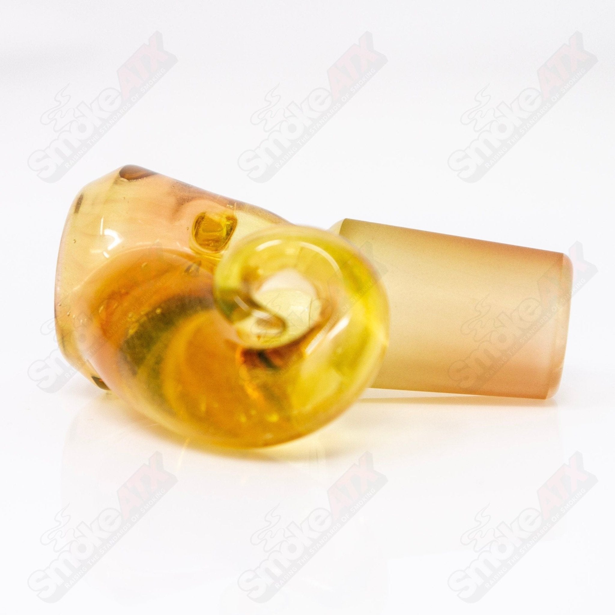 Iced Citrine Black T Glass 18mm Fully Worked Slide UV - Smoke ATX