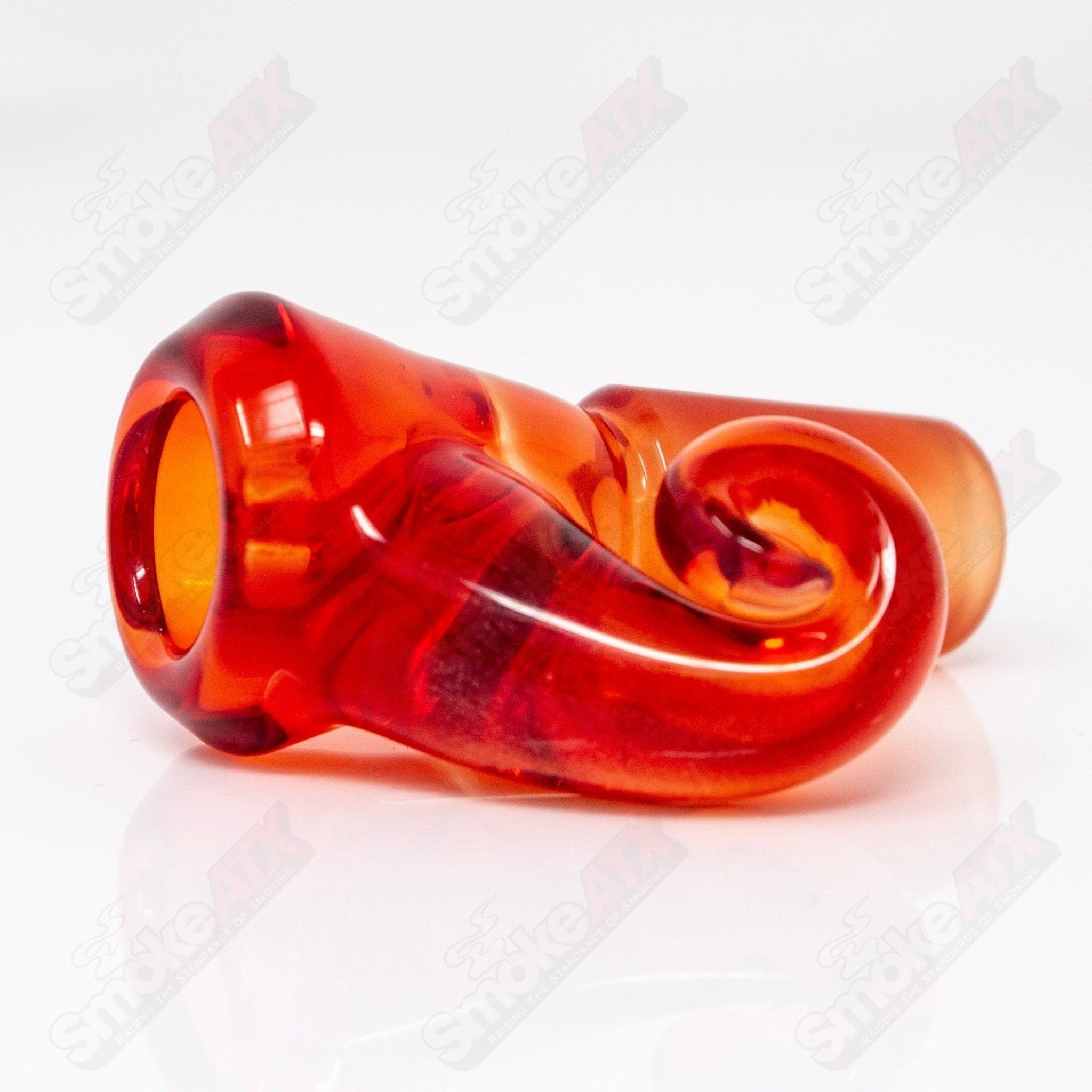 Iced Sunstone Black T Glass 18mm Fully Worked Slide - Smoke ATX