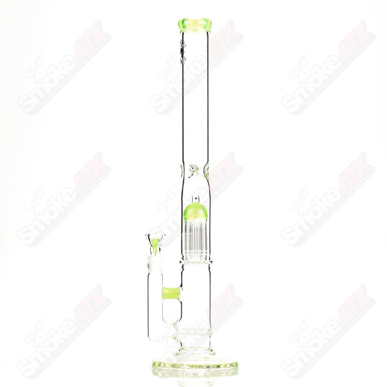 20in 18mm Dual Stemline 8 Arm (Green Slyme) Texas Tubes - Smoke ATX