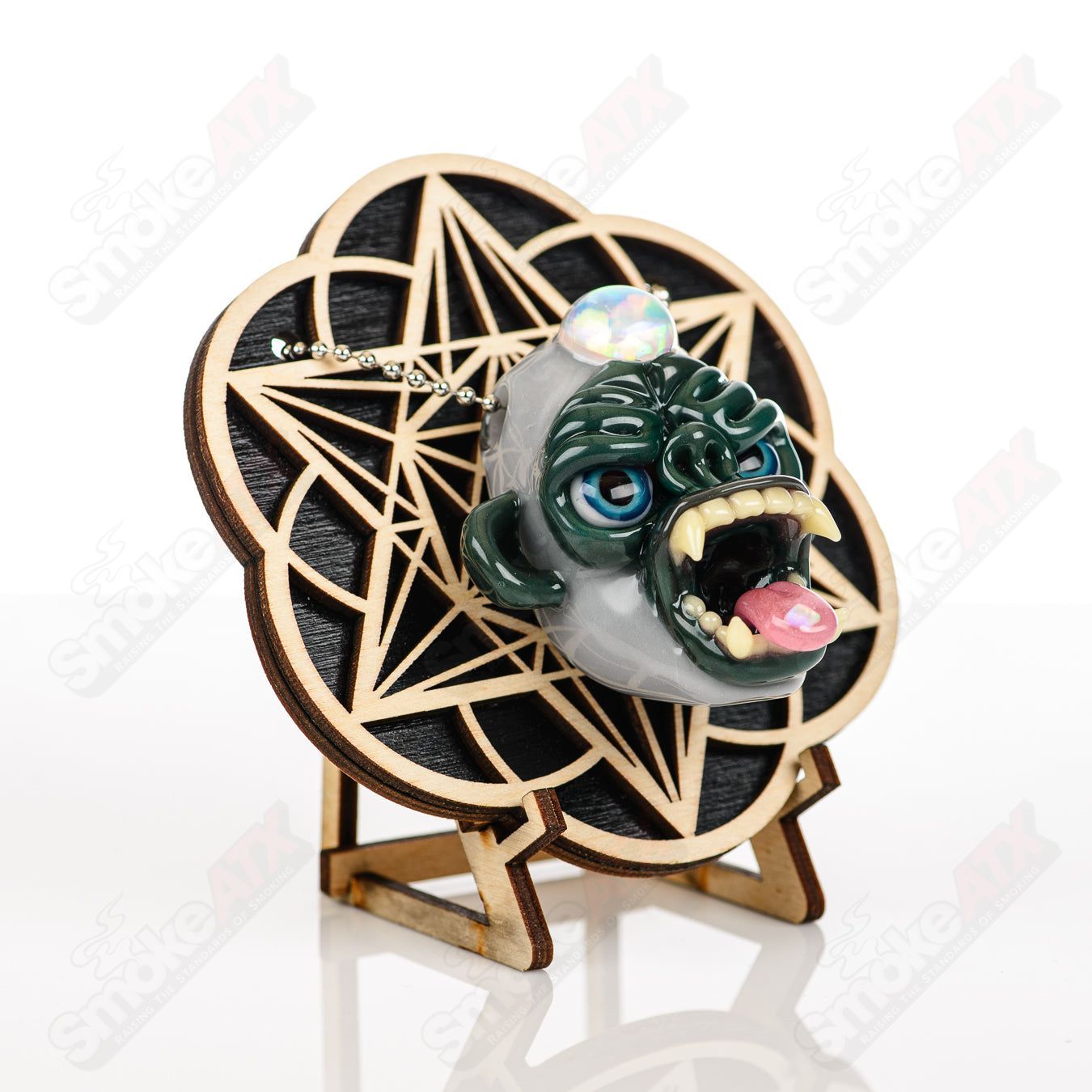 Killa Gorilla Pendant W/ Opal Accents Coyle x Firefly Glass - Smoke ATX