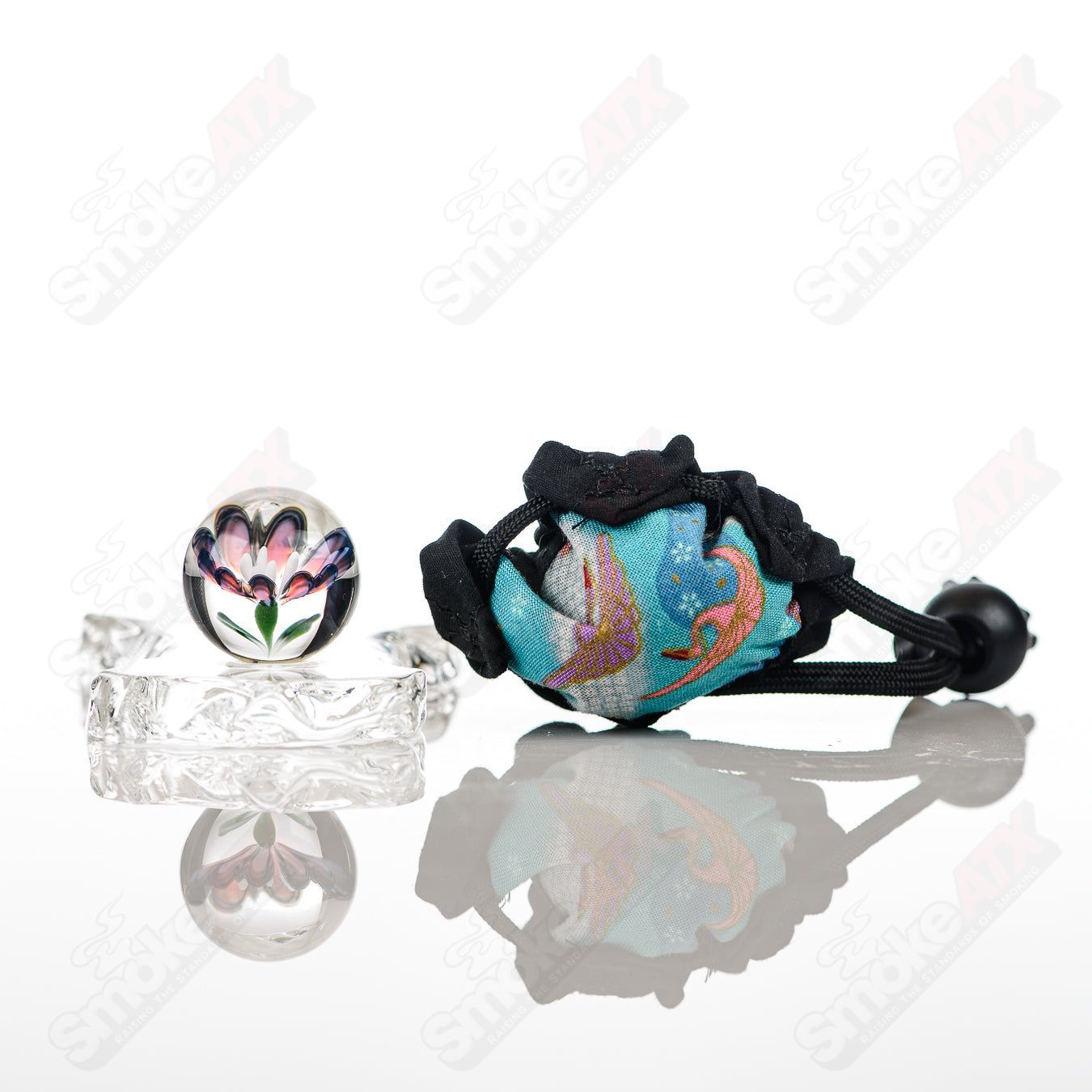 Kobuki Glass 3 Flower Topper Marble - Smoke ATX