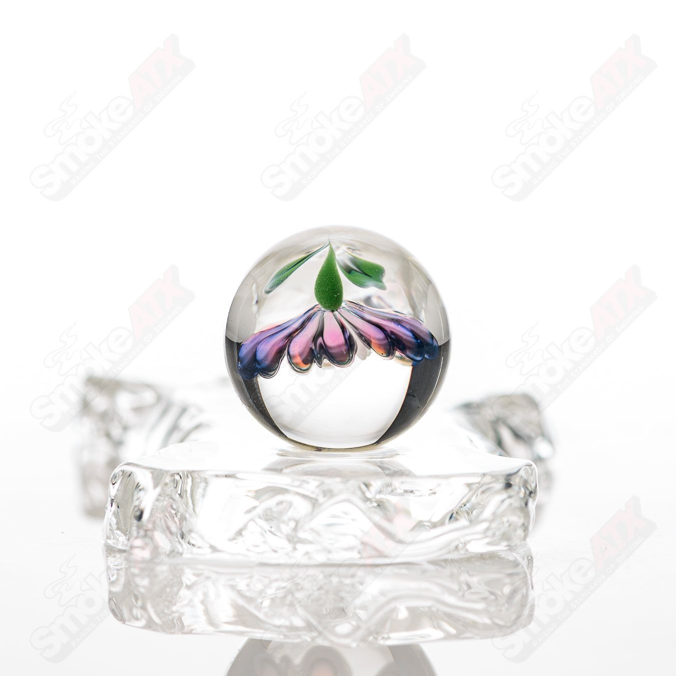 Kobuki Glass 3 Flower Topper Marble - Smoke ATX
