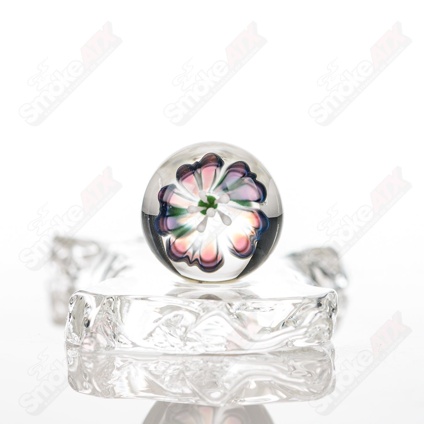 Kobuki Glass 3 Flower Topper Marble - Smoke ATX