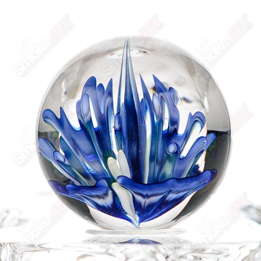 Kobuki Glass Blue Flower Topper Marble - Smoke ATX