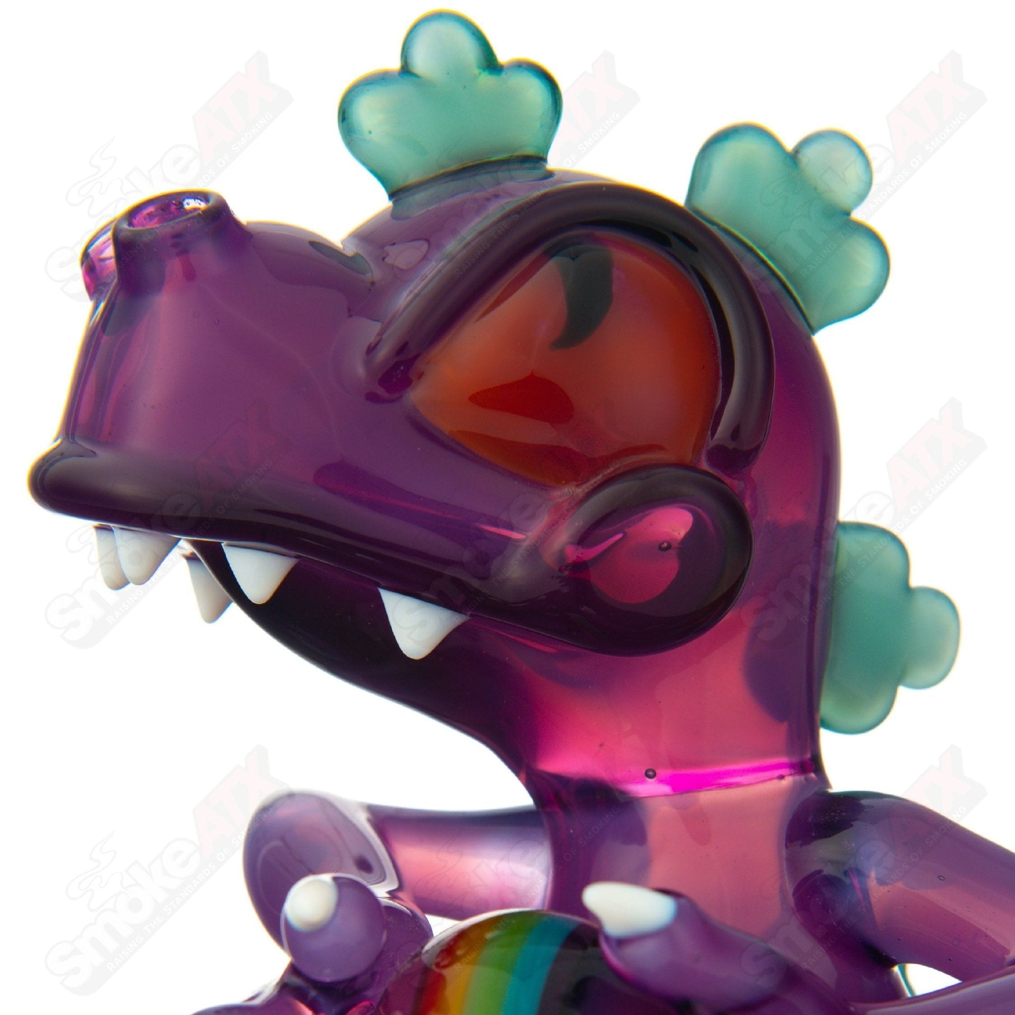 Purple Sitting Reptar Rig w/ Encalmo Egg J - Smart Glass - Smoke ATX