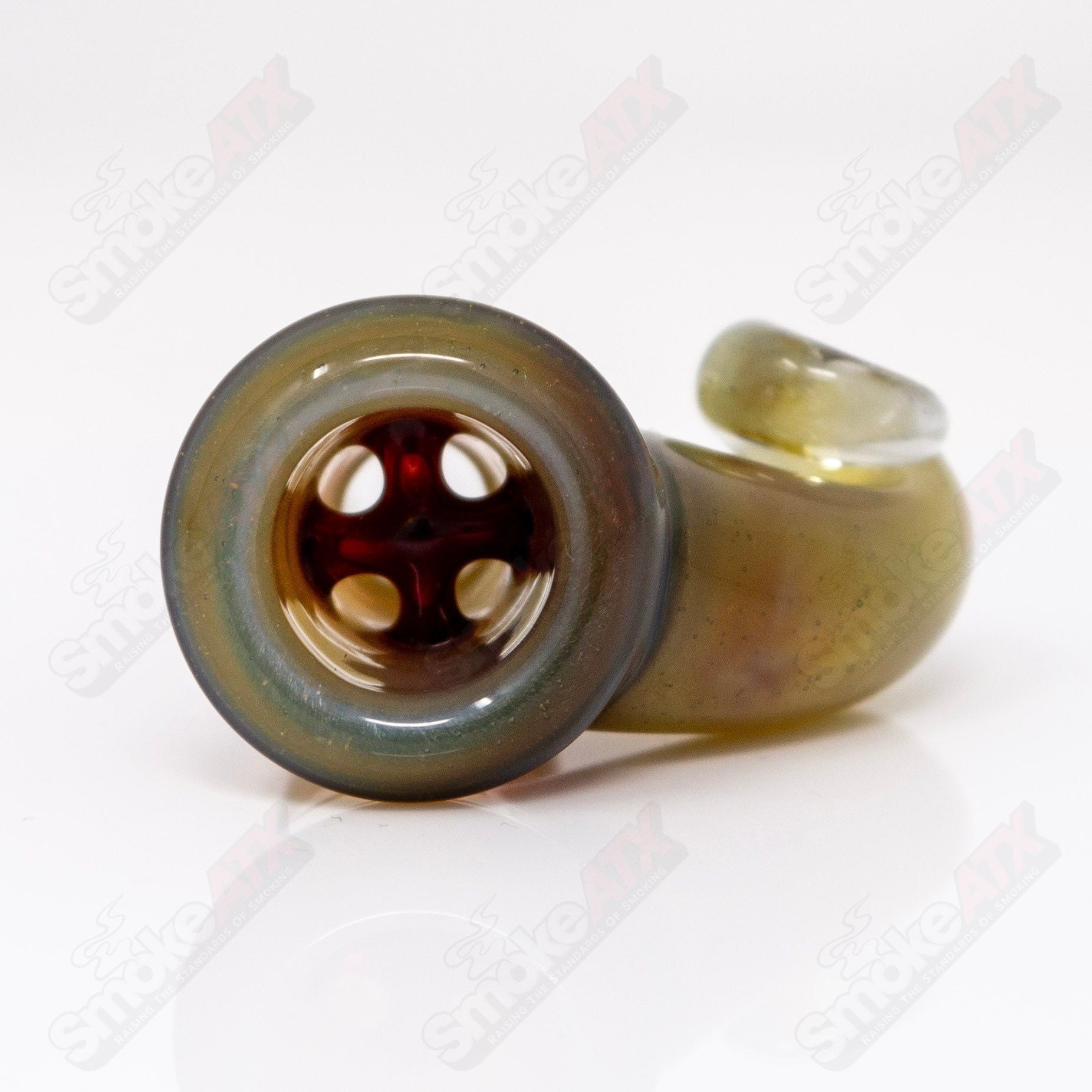 Rainbow Satin Black T Glass 18mm Fully Worked Slide - Smoke ATX