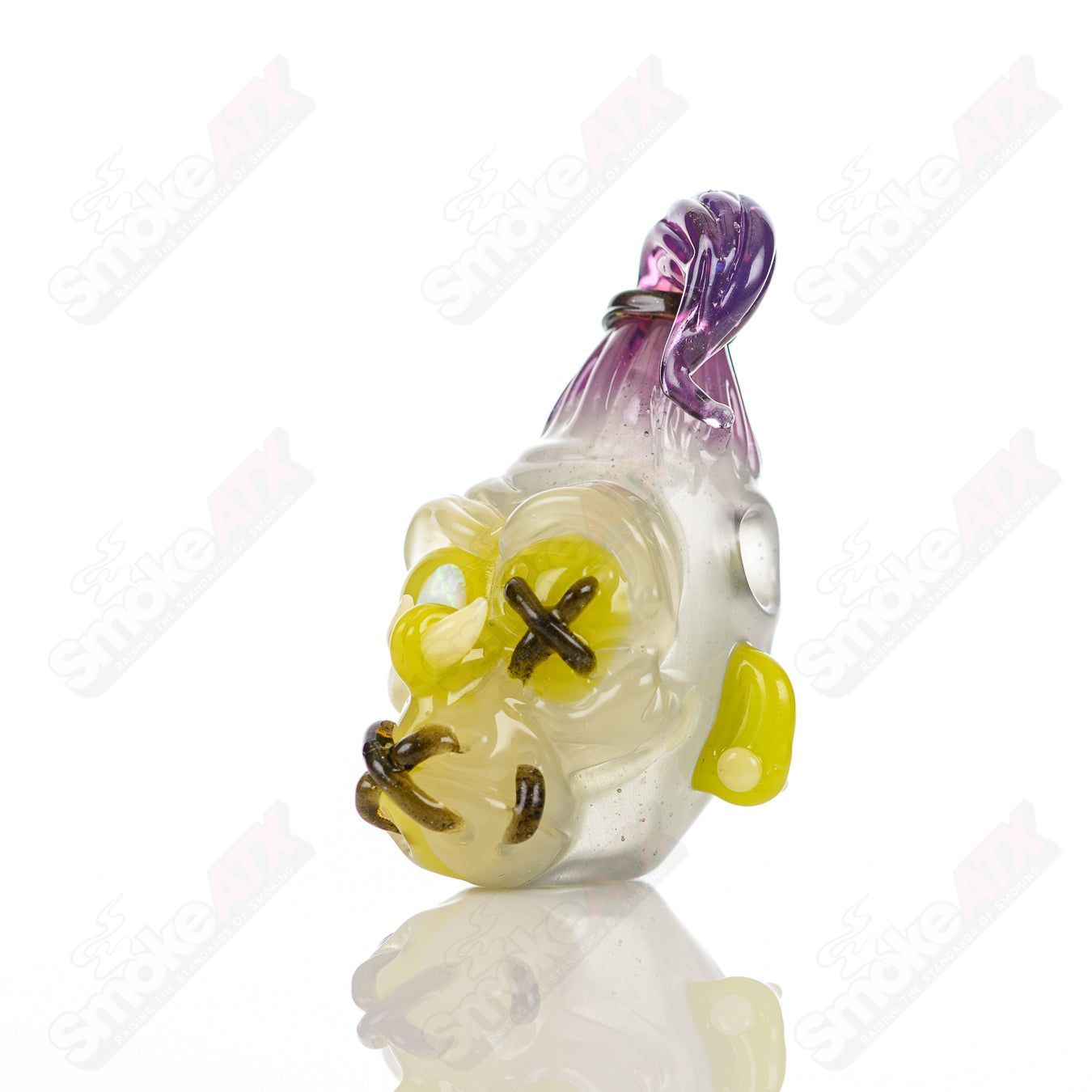 Stitched Gorilla Head Pendant Firefly x Ghost Glass - Smoke ATX