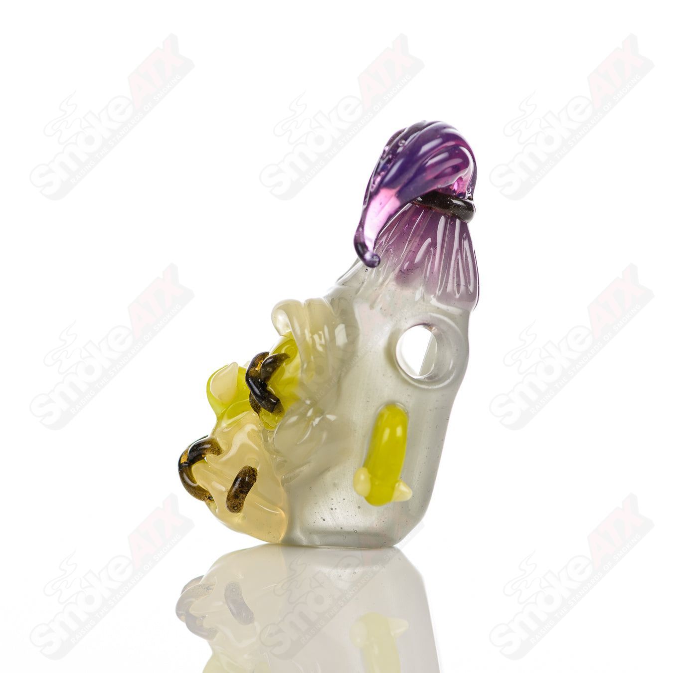 Stitched Gorilla Head Pendant Firefly x Ghost Glass - Smoke ATX