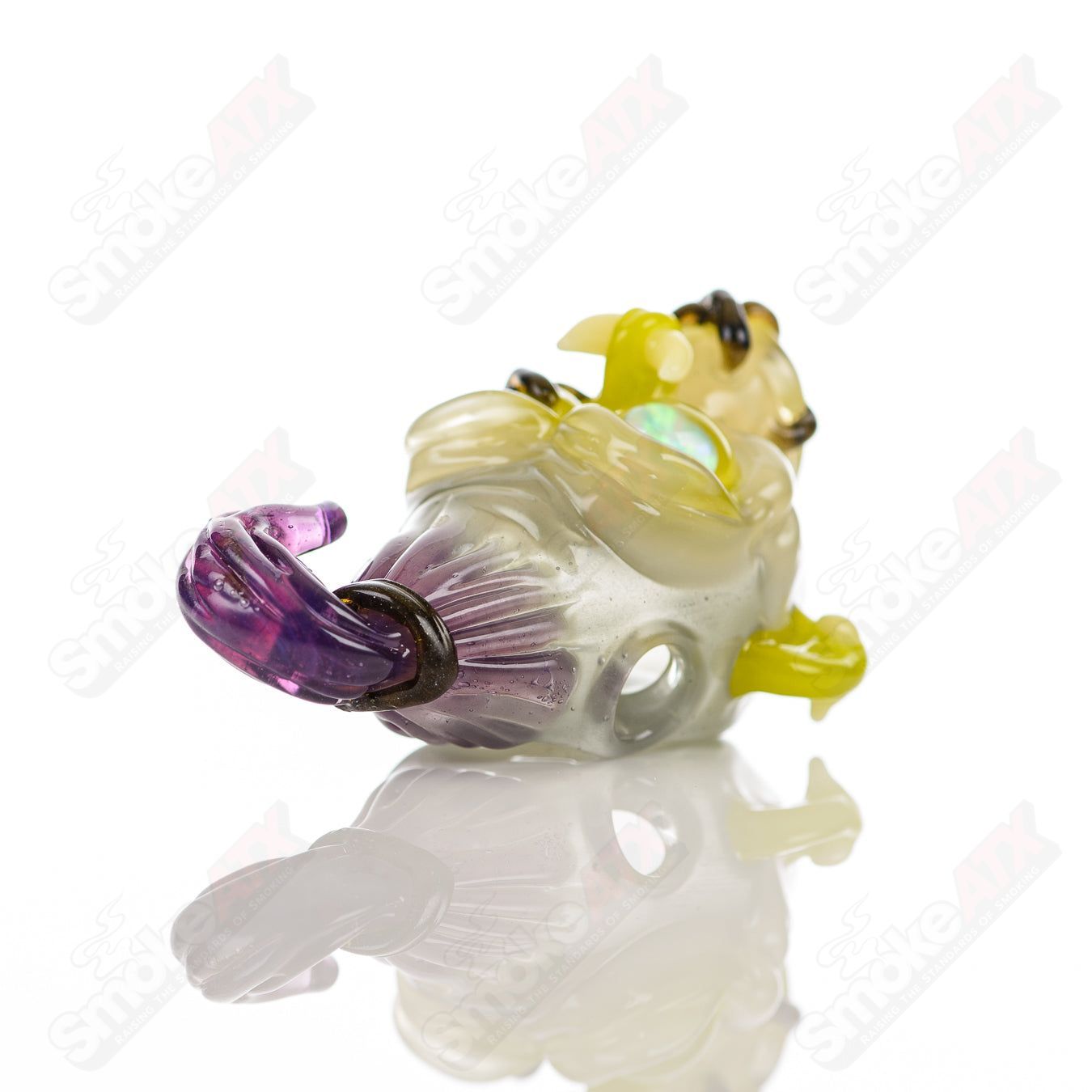 Stitched Gorilla Head Pendant Firefly x Ghost Glass - Smoke ATX