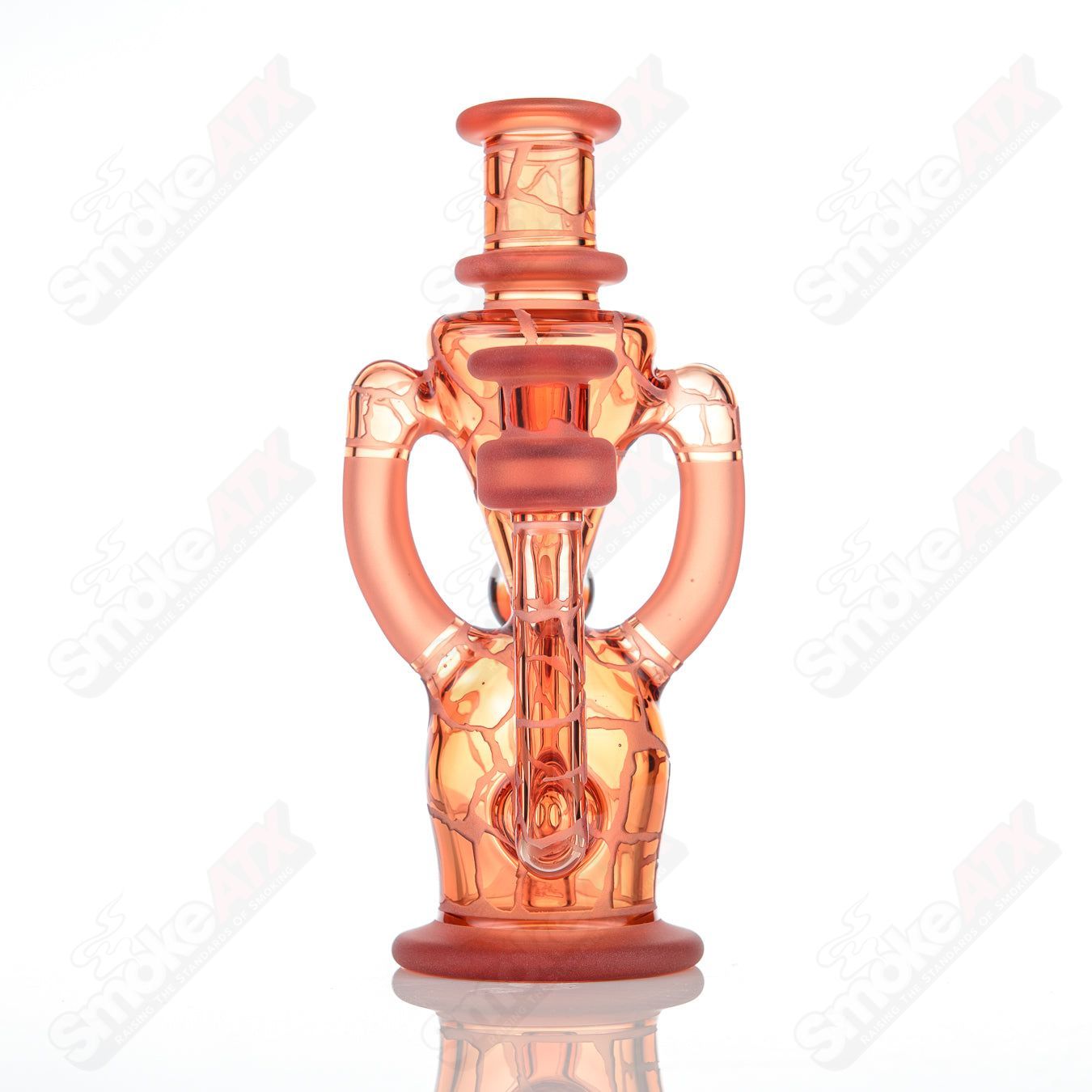 Sun Stone Single Color Double Up Rig Rooster Glass - Smoke ATX