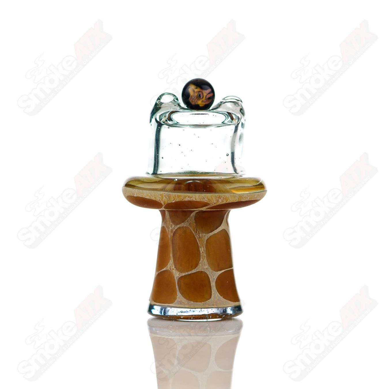 Transparent Blue Giraffe Spinner Cap w Pearl Robertson Glass - Smoke ATX