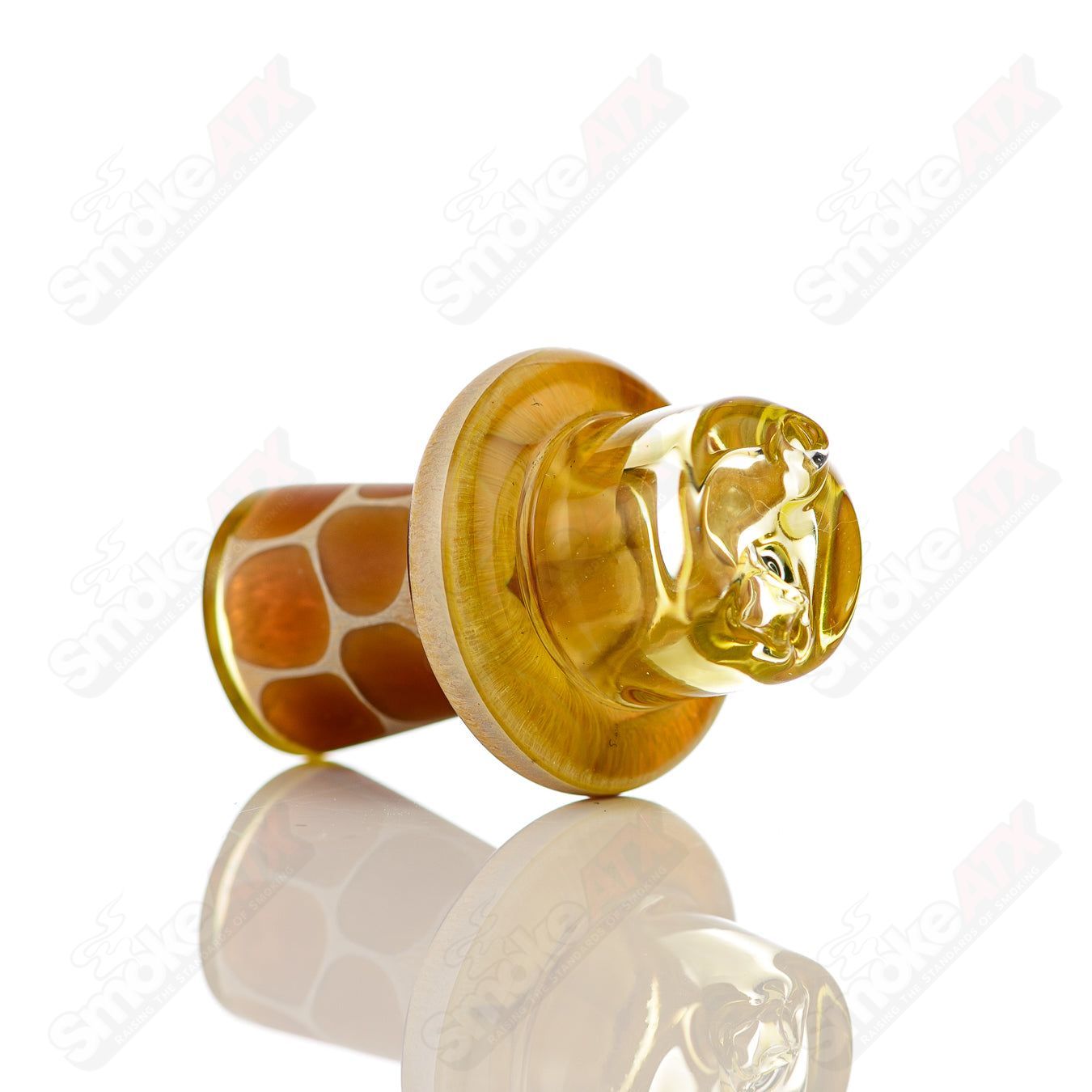 Transparent Yellow Giraffe Spinner Cap w Pearl Robertson Glass - Smoke ATX