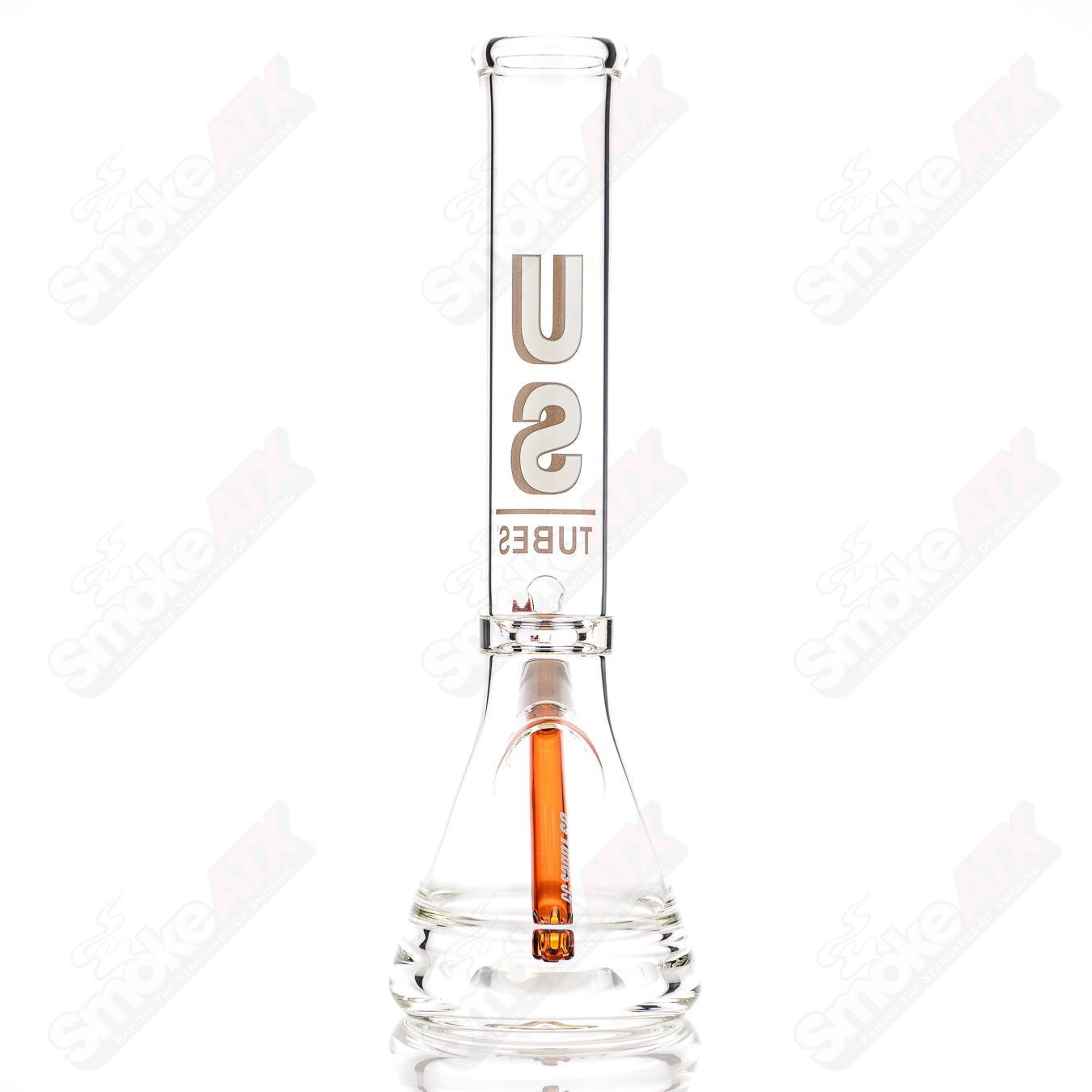 US Tubes Beaker 14" 50x5 - Constriction - Brown Shadow Decal - Smoke ATX