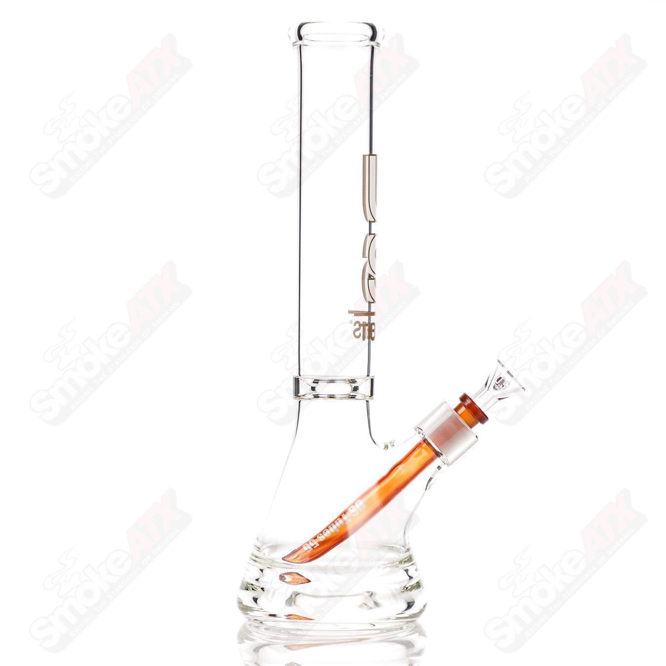 US Tubes Beaker 14" 50x5 - Constriction - Brown Shadow Decal - Smoke ATX