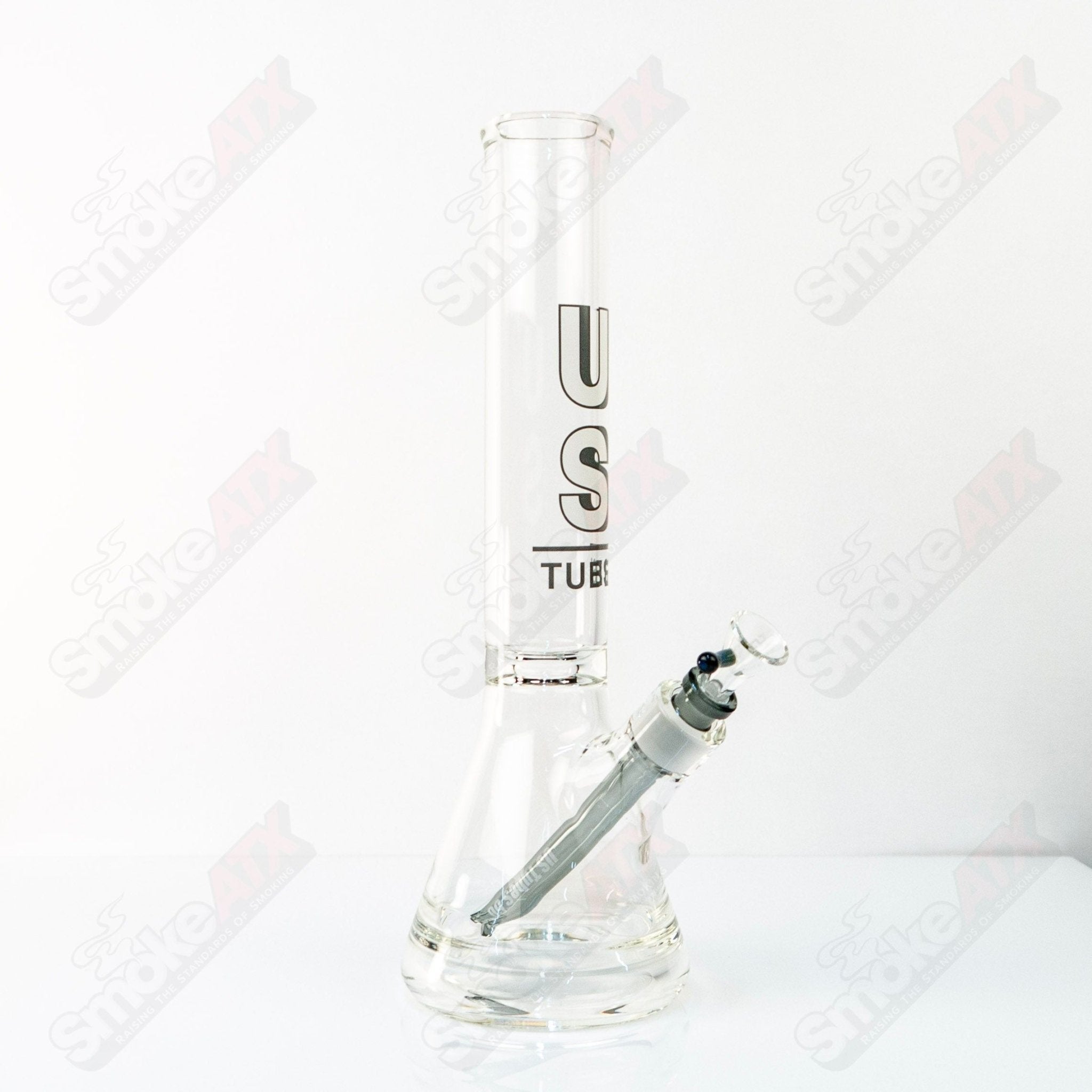 US Tubes Beaker 14" 50x5 - Constriction - Gray Shadow Decal - Smoke ATX