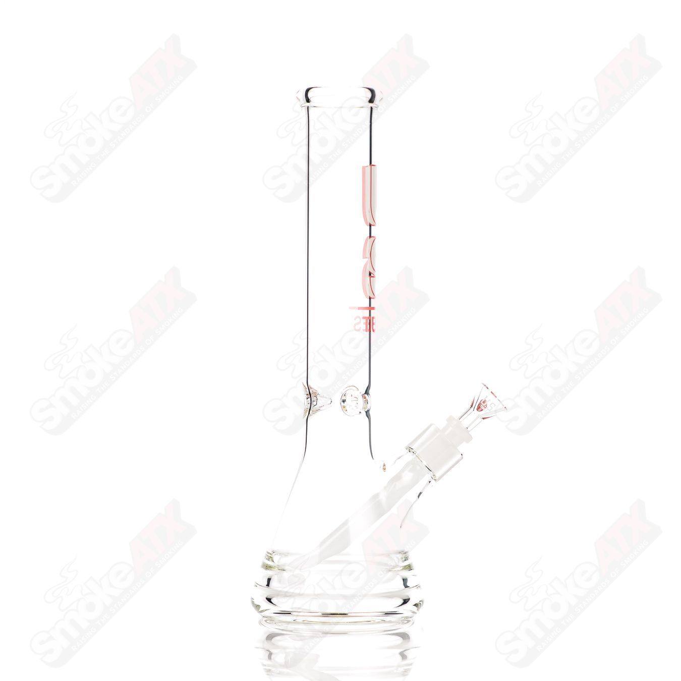 US Tubes Beaker 14" 50x5 - Constriction - Red Shadow Decal - Smoke ATX