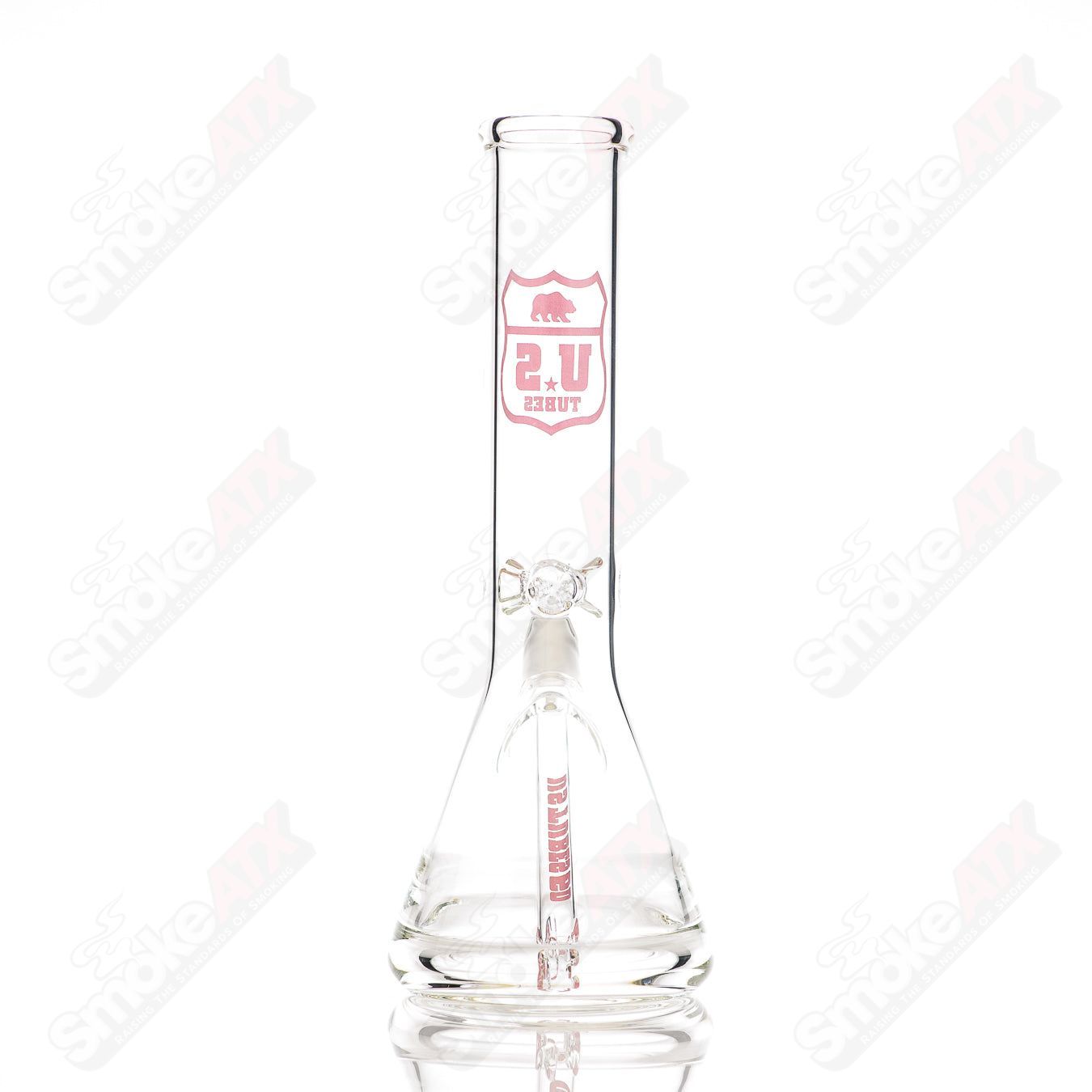 US Tubes Beaker 50X5 12" Constriction - Pink Highway Decal - Smoke ATX