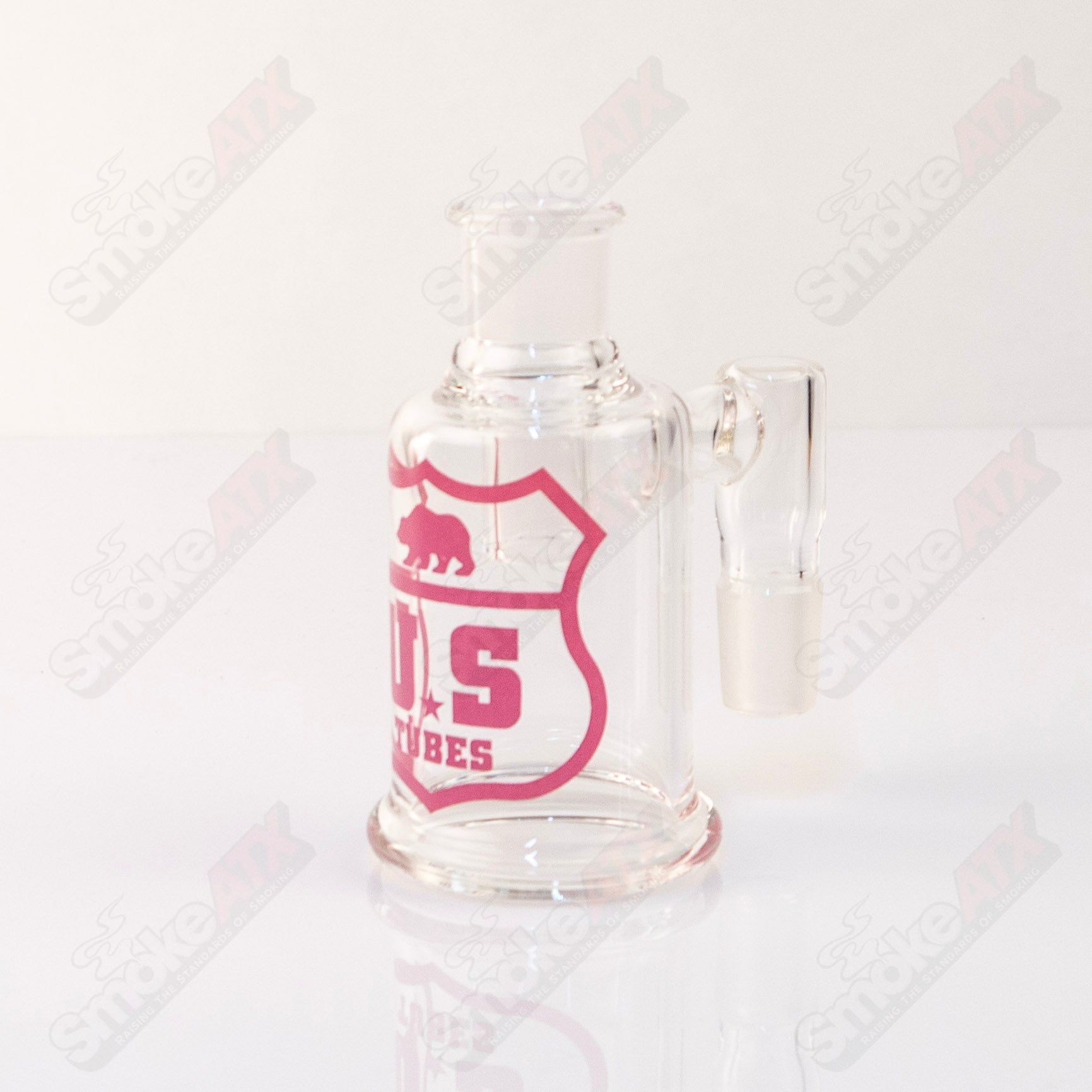 US Tubes Dry Catcher 18mm 90° - Pink Shield Decal - Smoke ATX