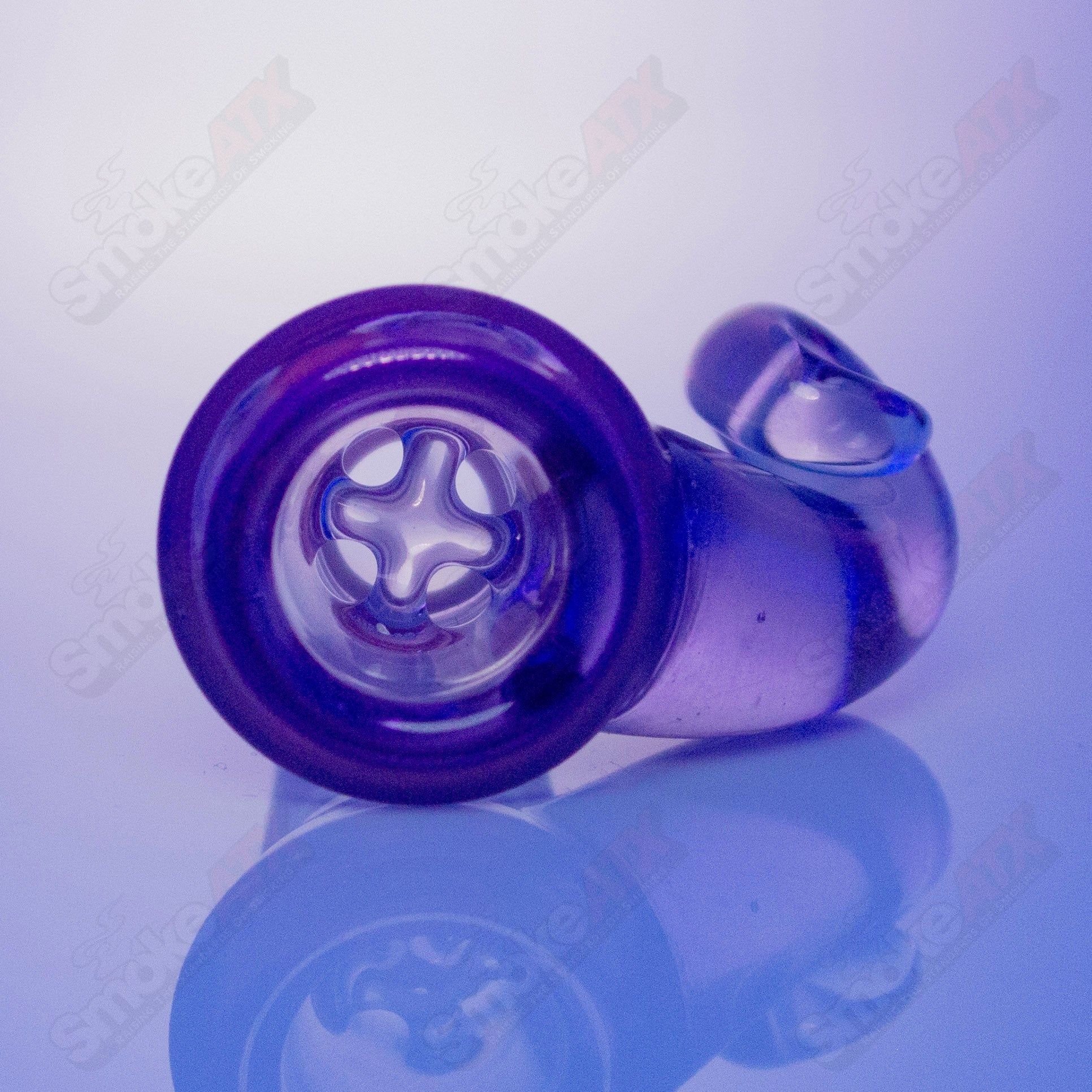 UV CFL Iced Potion Black T Glass 18mm Fully Worked Slide - Smoke ATX