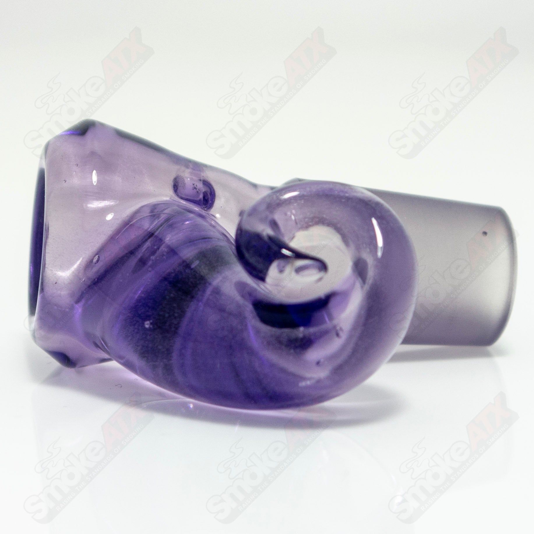 UV CFL Iced Potion Black T Glass 18mm Fully Worked Slide - Smoke ATX
