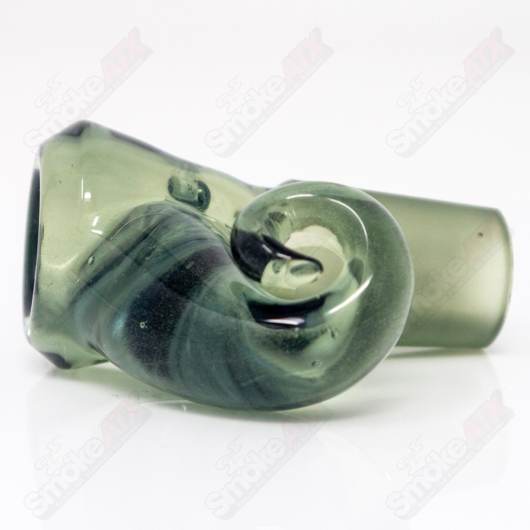 UV CFL Iced Potion Black T Glass 18mm Fully Worked Slide - Smoke ATX