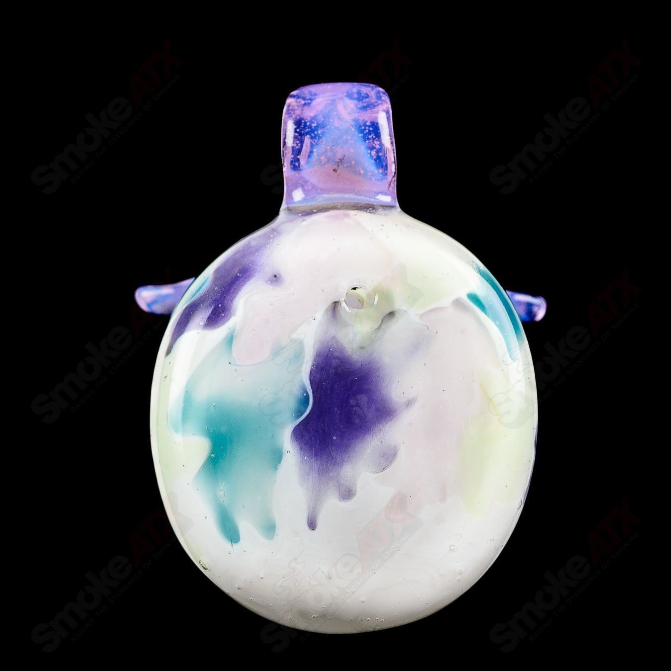 UV Owl Splatter Tech Owl Pendant Four Winds Flameworks - Smoke ATX