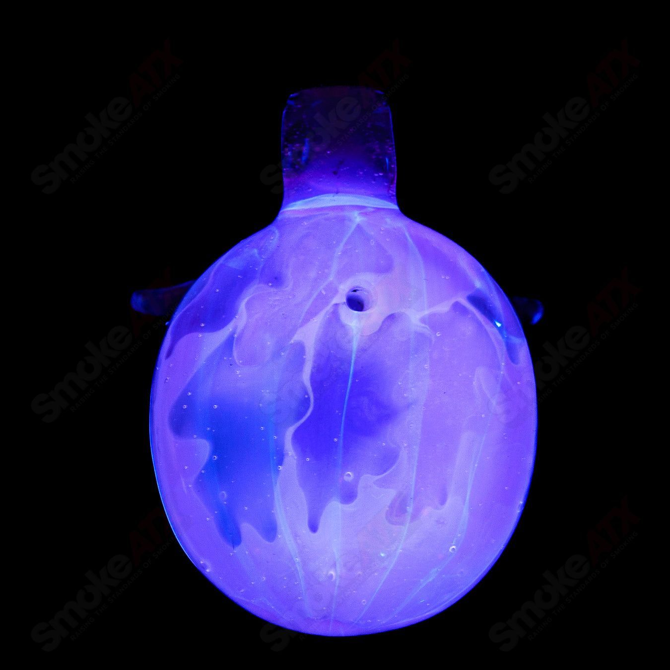 UV Owl Splatter Tech Owl Pendant Four Winds Flameworks - Smoke ATX