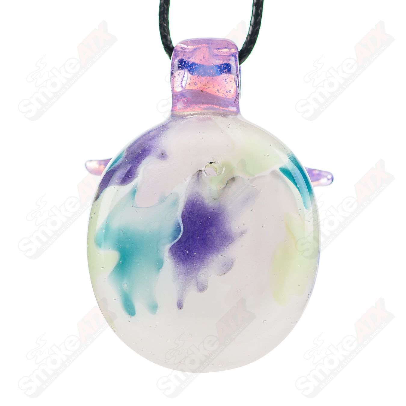 UV Owl Splatter Tech Owl Pendant Four Winds Flameworks - Smoke ATX