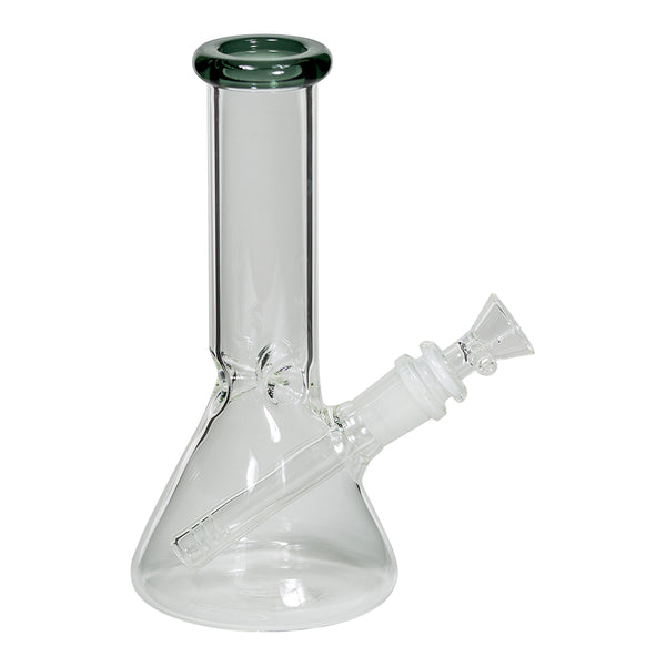 8" 4MM GLASS BEAKER W/ DOWNSTEM AND GLASS FUNNEL BOWL - JADE - Smoke ATX